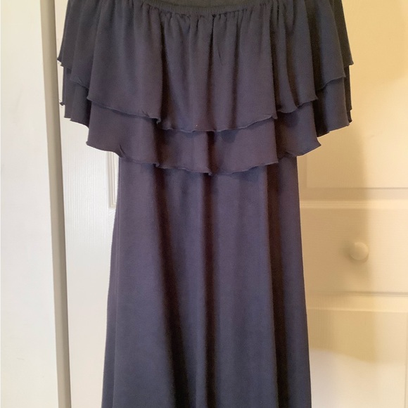 Ruffled Navy Blouse - Picture 4 of 7